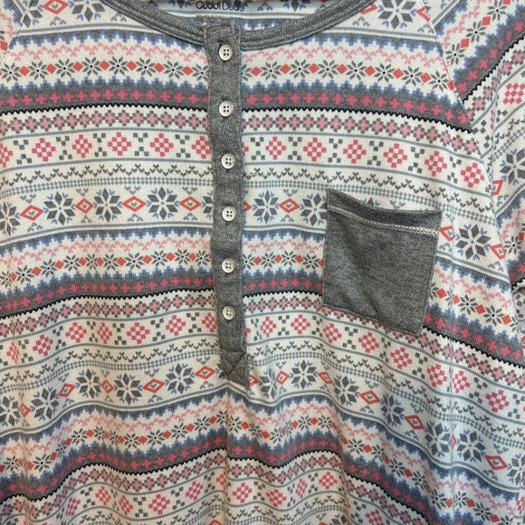 Cuddl‎ Duds Womens Pajama Set Medium Snowflake Get Cozy Print Comfy Pockets Cozy - Picture 3 of 8